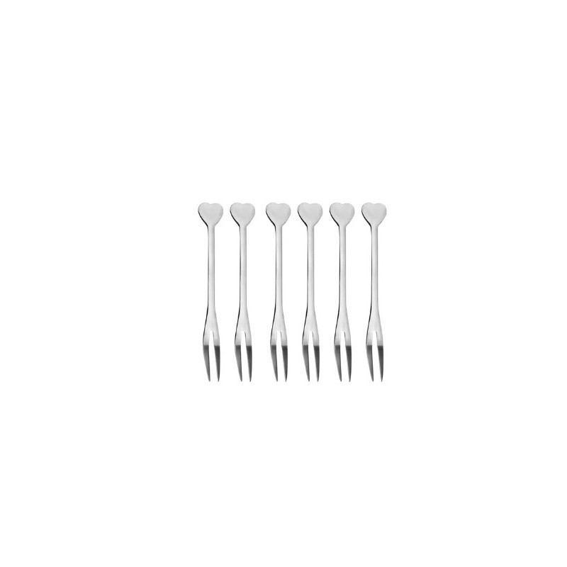Kit 06 Mini Garfo P/ Petisco Inox