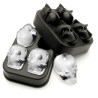 Forma de Gelo em Silicone Esférica 04 Cavidades Caveira