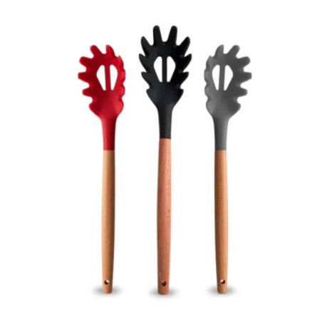 Pegador De Massa Silicone Cabo Madeira 31.5 CM