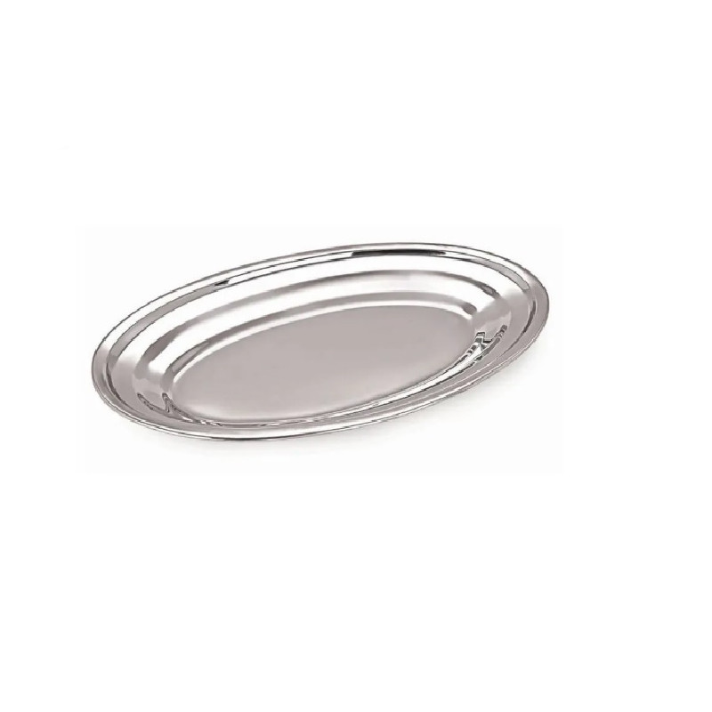 Travessa Oval Funda Aço Inox para Servir 30cm