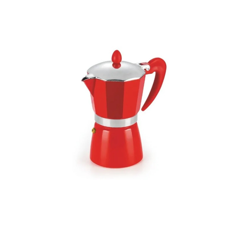 Cafeteira Italiana 09 xicaras Alum. Vermelha