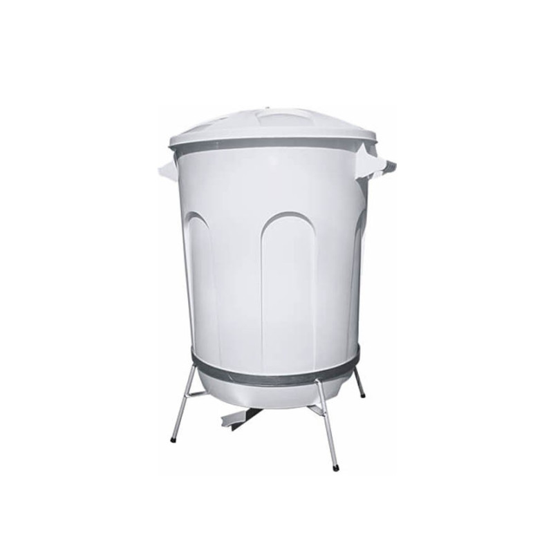 Lixeira Redonda com Pedal e Suporte Metálico Industrial 60 Litros