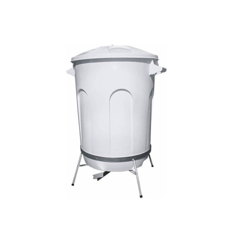 Lixeira Redonda com Pedal e Suporte Metálico Industrial 90 Litros