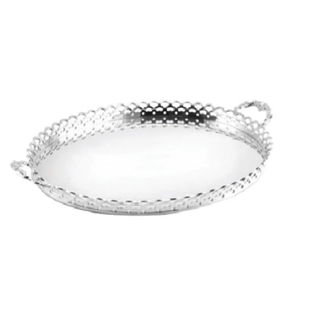 Bandeja oval com grade lisa alta - 50 X 40 cm