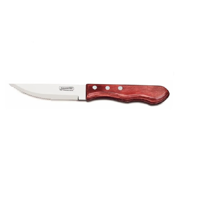 Faca para churrasco jumbo inox 5 vermelha com ponta - Loja Apolo