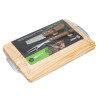 Kit churrasco tábua pinus com garfo e faca - Loja Apolo